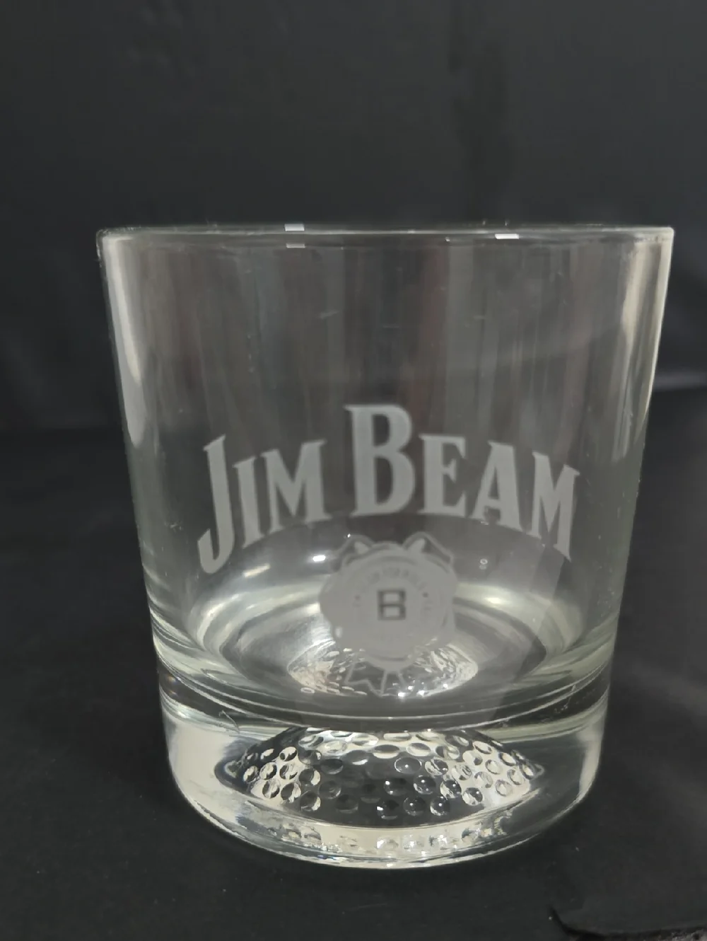 Jim Beam Etched Whiskey Golfball Glass